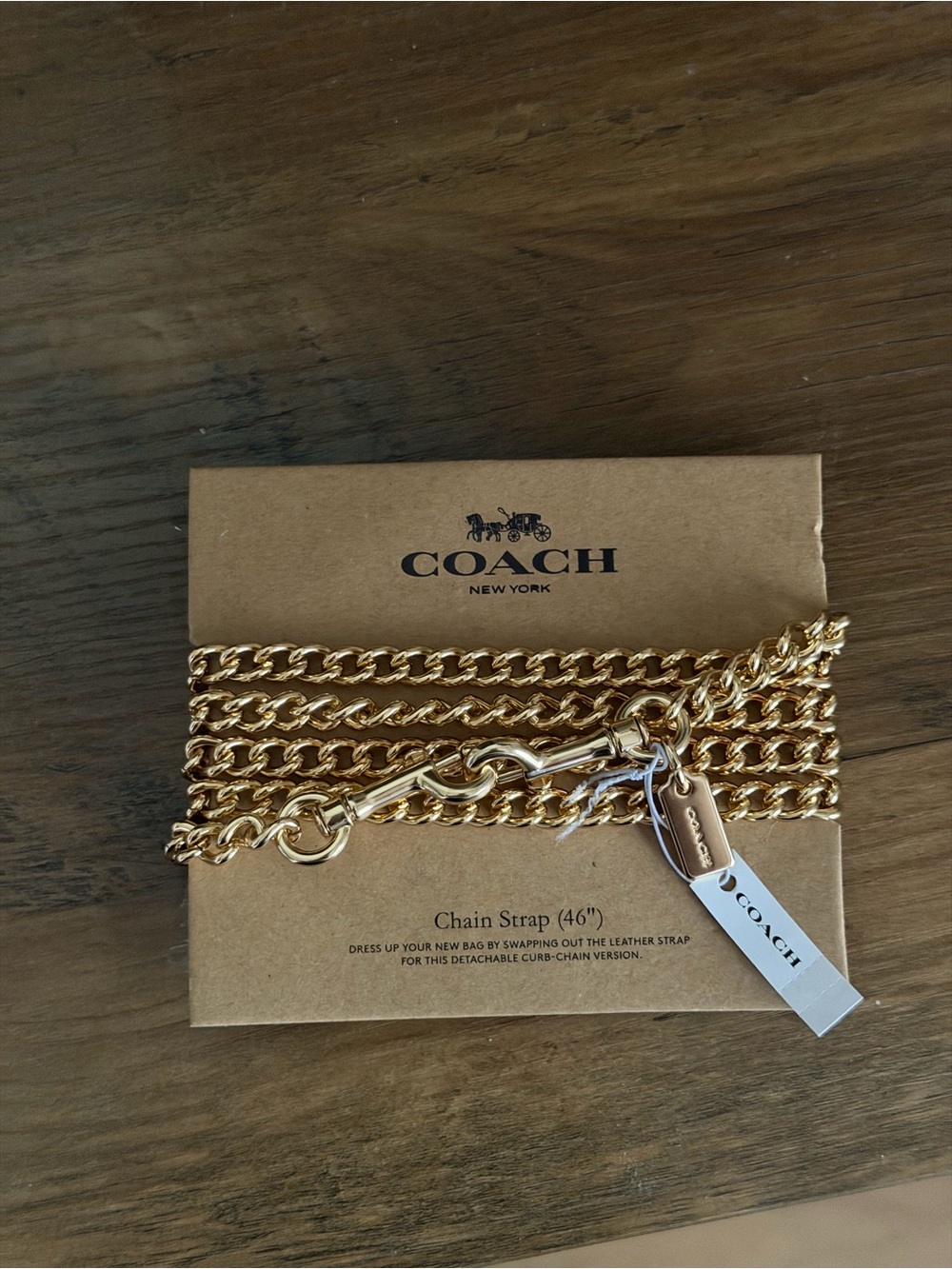 Coach Gold Chain Strap for Women